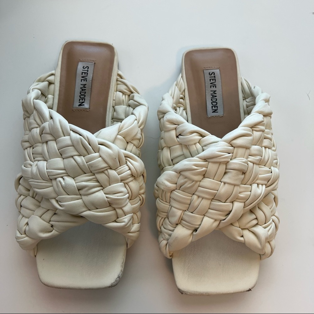 White Braided Sandal Steve Madden